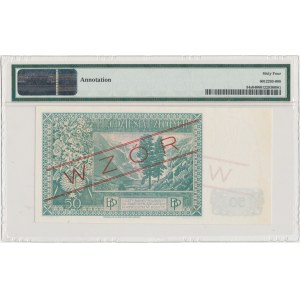 Londyn 50 złotych 1939 - WZÓR A 012345 - PMG 64