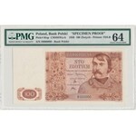 Londyn 100 złotych 1939 - DRUK PRÓBNY H 000000 - znak wodny od 10 złotych - PMG 64