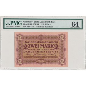 Kowno 2 marki 1918 - PMG 64