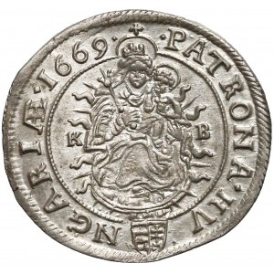 Hungary, Leopold I, 6 Kreuzer 1669