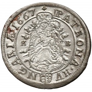 Hungary, Leopold I, 6 Kreuzer 1667