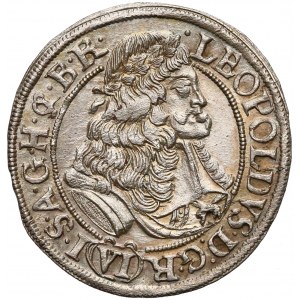 Leopold I, Brzeg, 6 krajcarów 1677 CB - rzadkie i PIĘKNE
