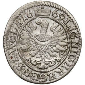 Chrystian wołowski, 3 krajcary Brzeg 1669 CB