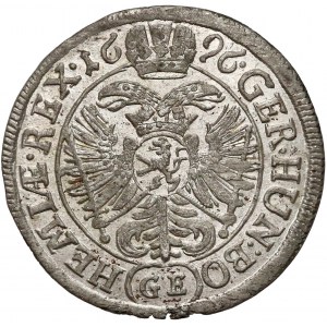 Czechy, Leopold I, 3 krajcary Praga 1696 GE