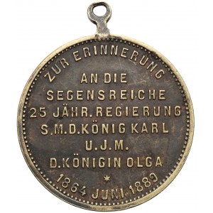 Niemcy, Wirtembergia, Medal na 25-lecie rządów Karola i Olgi 1889