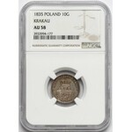 Wolne Miasto Kraków, 10 groszy 1835 - NGC AU58