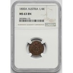 Austria, Franz II, 1/4 krezuer Vienna 1800 - NGC MS63 BN