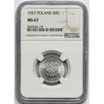 50 groszy 1957 - NGC MS67