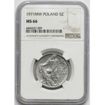 5 złotych 1971 Rybak - NGC MS66