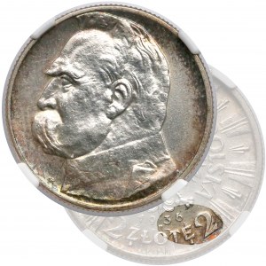 Piłsudski 2 złote 1936 - rzadki rocznik - NGC MS61