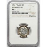 Piłsudski 2 złote 1936 - rzadki rocznik - NGC MS61