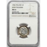 Piłsudski 2 złote 1936 - rzadki rocznik - NGC MS61