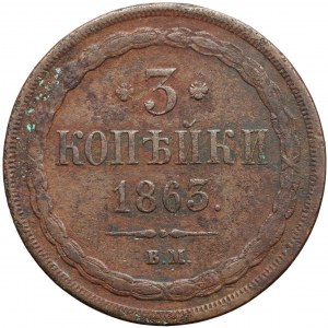 3 kopiejki 1863 BM, Warszawa