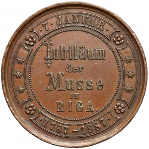 Latvia, Medal 100th Anniversary of Musse in Riga 1787-1887