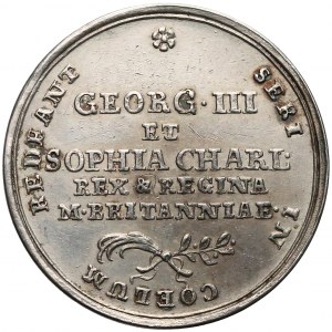 Großbritannien, Medaille auf die Vermählung Georg III und Sophie 1761