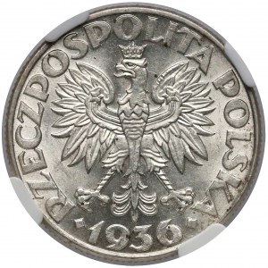 Żaglowiec 2 złote 1936 - NGC MS62