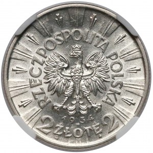 Piłsudski 2 złote 1934 - NGC MS61