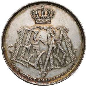 Niemcy, Hessen, Medal zaślubinowy Ernst Ludwig i Wiktoria Melita 1894
