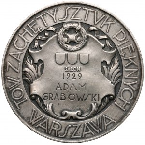 1929r. Medal Tow. ZACHĘTY Sztuk Pięknych dla Grabowskiego, Warszawa - rzadki