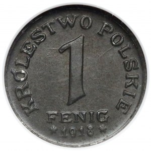 Królestwo Polskie, 1 fenig 1918 - NGC MS62