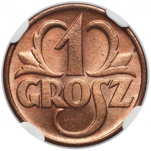 1 grosz 1938 - NGC MS65 RD