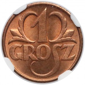 1 grosz 1939 - NGC MS66 RD