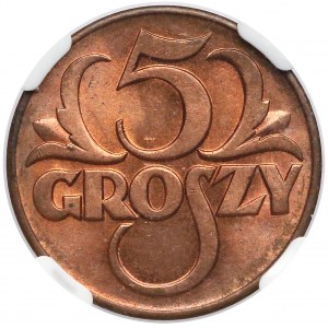 5 groszy 1939 - NGC MS65 RB