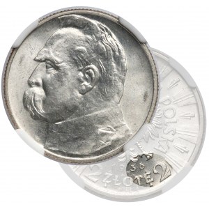 Piłsudski 2 złote 1936 - rzadki rocznik - NGC MS64