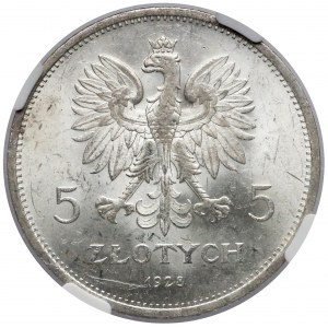 Nike 5 złotych 1928 Warszawa - NGC MS62