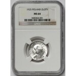 Kobieta i kłosy 1 złoty 1925 - piękna - NGC MS64