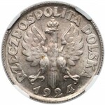 Kobieta i kłosy 2 złote 1924 - literka H - z PUNCĄ - NGC MS63