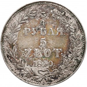 3/4 рубля 5 золотых 1840 Варшава