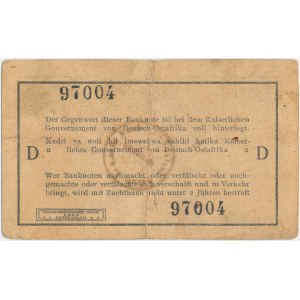 German East Africa, 1 Rupie 1915 - D - cartboard paper