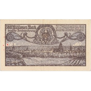 Gdańsk 500 mln marek 1923 - druk na marginesie kremowy