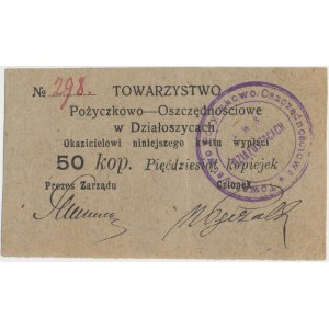 Działoszyce, Tow. Pożyczkowo-Oszczędnościowe, 50 kopiejek (1914)