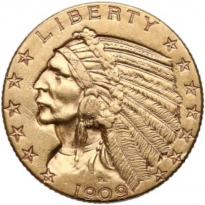 USA, 5 Dollars 1909 - Indian Head - Half Eagle