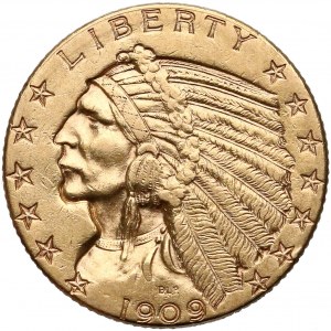 USA, 5 Dollar 1909 - Indian Head - Half Eagle