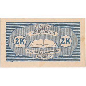 Kraków, Księgarnia S.A. Krzyżanowski, 2 korony (1917-1920)