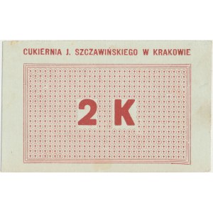 Kraków, Cukiernia J. Szczawińskiego, 2 korony (1919)