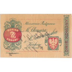 Kraków, Mleczarnia Postępowa M. Chmura i R.Zawilińska, 2 korony (1919)