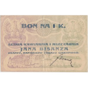 Kraków, Letnia Kawiarnia i Mleczarnia JANA BISANZA, 1 korona (1919)