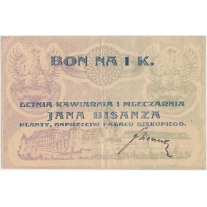 Kraków, Letnia Kawiarnia i Mleczarnia JANA BISANZA, 1 korona (1919)