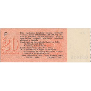 Łódź, 20 kopiejek (1914) - wystawca stemplem - z grzbietem