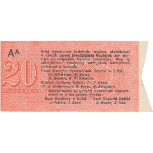 Łódź, 20 kopiejek (1914) - AA - wystawca drukiem
