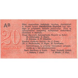 Łódź, 20 kopiejek (1914) - AB - wystawca drukiem