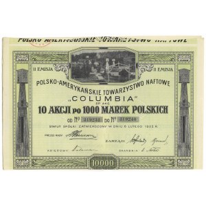 Polsko-Amerykańskie Towarzystwo Naftowe COLUMBIA, Em.2, 10x 1.000 mkp