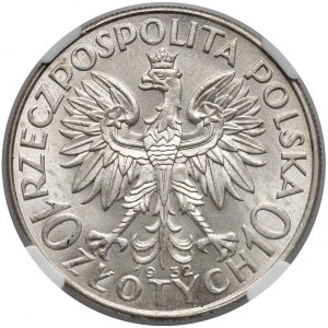 Głowa Kobiety 10 złotych 1932 Londyn - NGC MS63