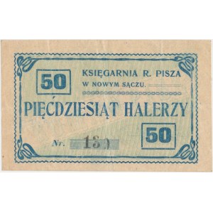 Nowy Sącz, Księgarnia R. Pisza, 50 halerzy (1919)