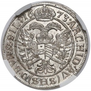 Leopold I, Wrocław, 6 krajcarów 1673 SHS - odwrotka 