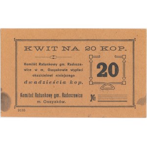 Ossyaków, Komitet Ratunkowy Gminy Radoszewice, 20 kopiejek (1914)